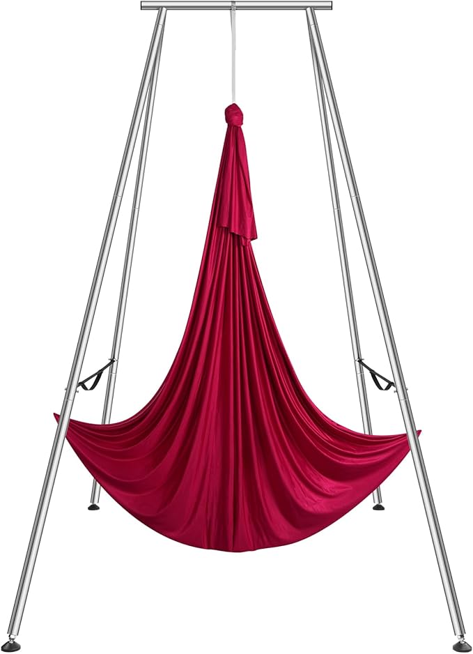 VEVOR Aerial Yoga Frame, 9.67 ft Height Swing Stand, Max 551.15 lbs Load Chrome-Plated Steel Pipe Inversion Yoga Rig for Indoor Outdoor Use