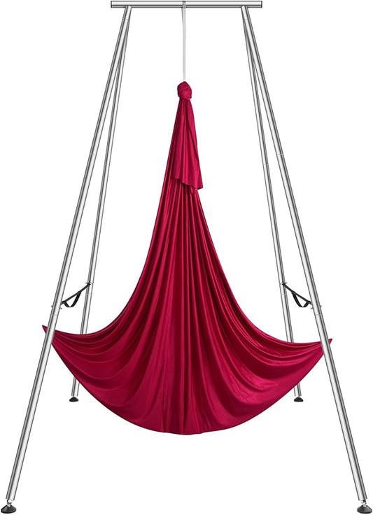 VEVOR Aerial Yoga Frame, 9.67 ft Height Swing Stand, Max 551.15 lbs Load Chrome-Plated Steel Pipe Inversion Yoga Rig for Indoor Outdoor Use