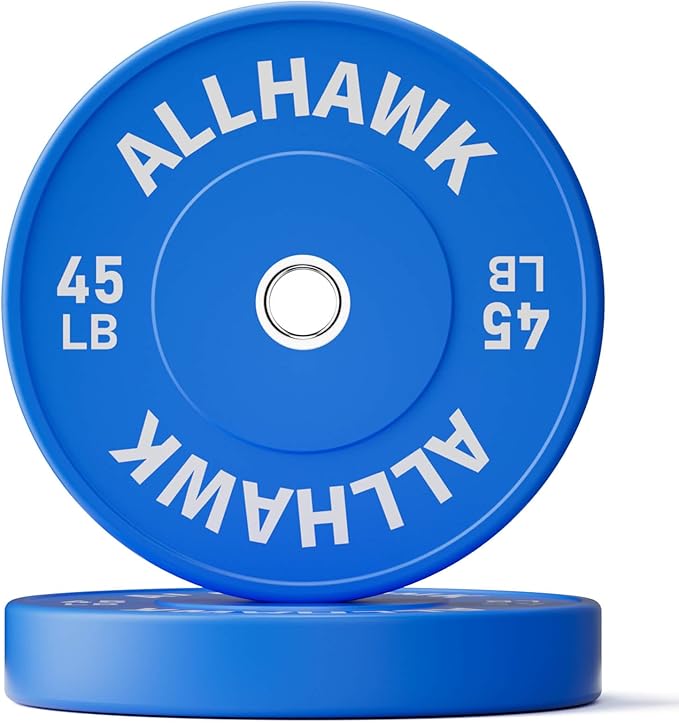 Colorful Olympic Bumper Plates, 2-inch Stainless Steel Insert, Virgin Rubber Weight Plate Set for Barbell Weight Lifting and Strength Training Home Gym