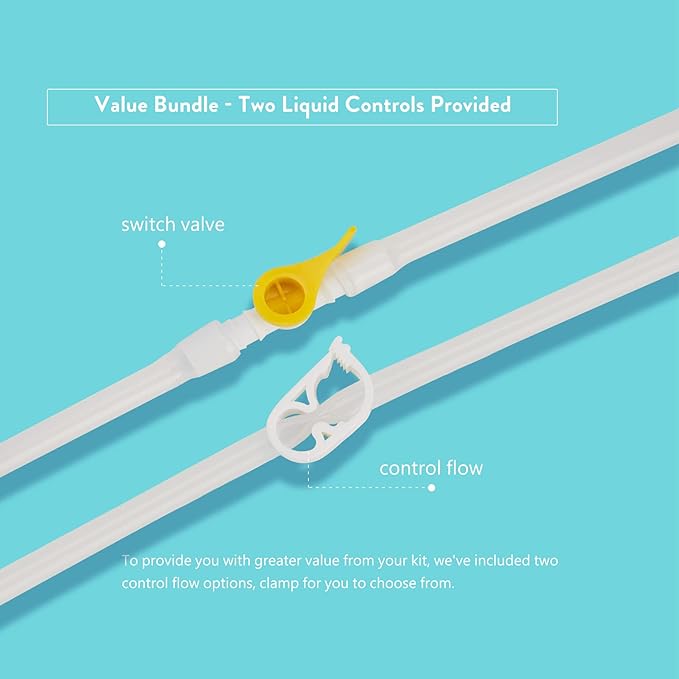 Silicone Enema Kit 2 L Enema Bag 6.3ft. Long Silicone Hose 3 Multi-Size Reusable Tips Controlled Water Flow for Colon Detox Cleanse Enemas