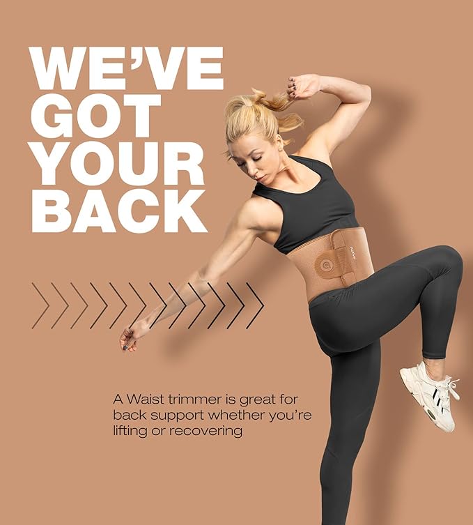 ActiveGear Premium Waist Trimmer & Trainer Belt for Men and Women - Sweat-Enhancing Slimming Wrap for Stomach, Adjustable Fit