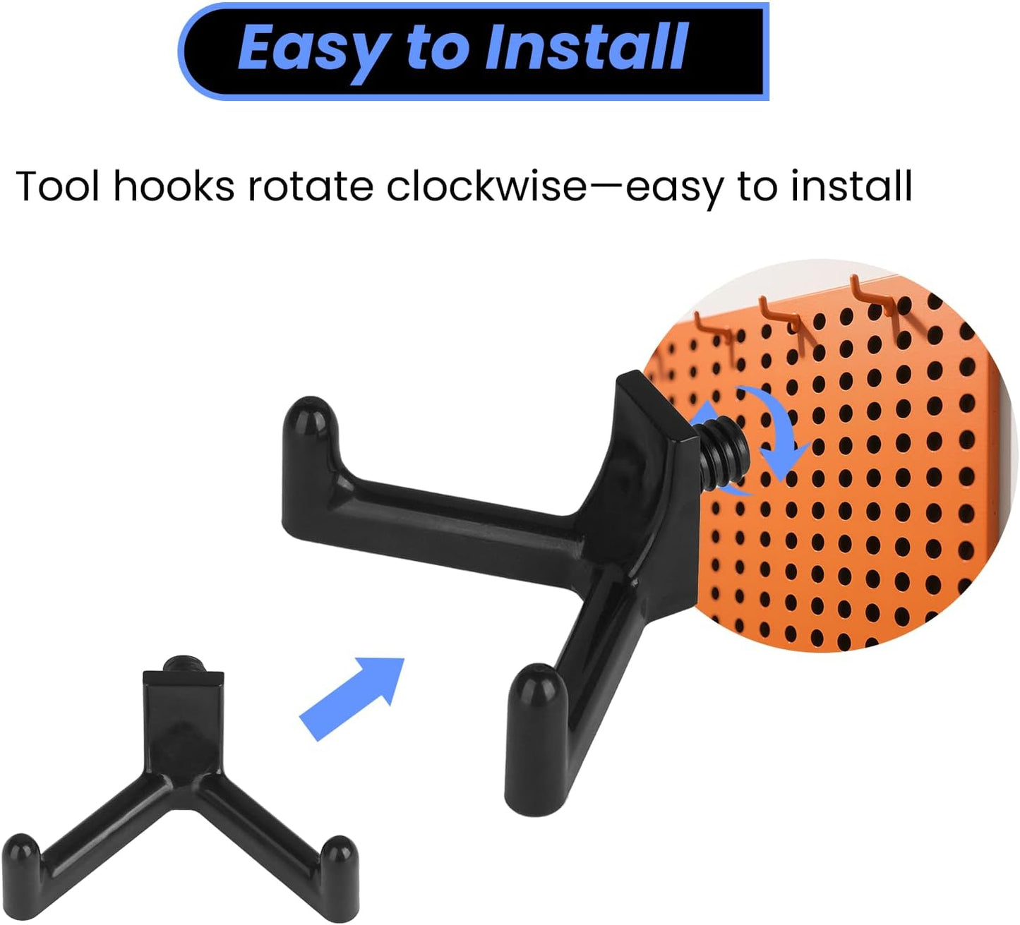 5pcs Tool Hooks for Suncast Shed, Double Head Storage Hanger - Essential Wall Organization Accessories for Shovels, Rakes & Other Tools (Black)