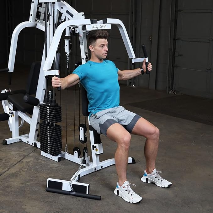 Body-Solid (EXM2500LPS) Multi-Station Home Gym Machine, Arm & Leg Strength Training Functional Exercise Workout Station, 210lbs. Weight Stack with Leg Press