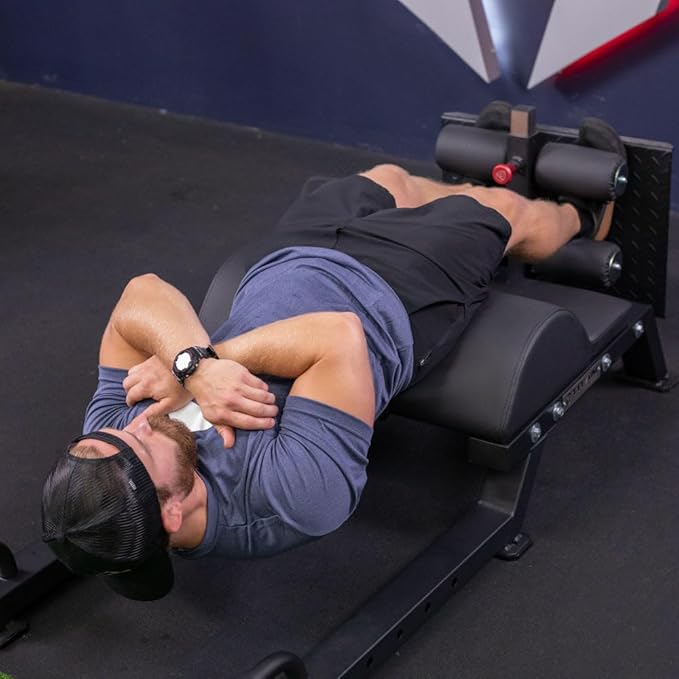 Titan Fitness Adjustable Floor Glute & Hamstring Developer (GHD), Cross Training Workout Lifting Equipment in Home and Commercial Gym