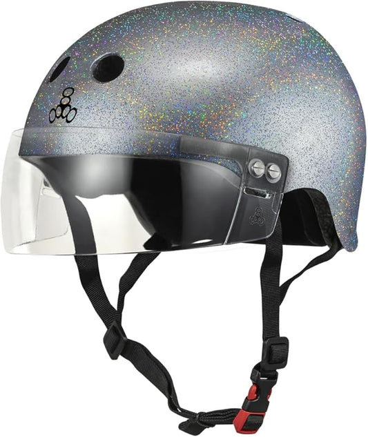 Triple Eight The Certified Sweatsaver Helmet with Visor for Roller Derby, Skateboarding and BMX