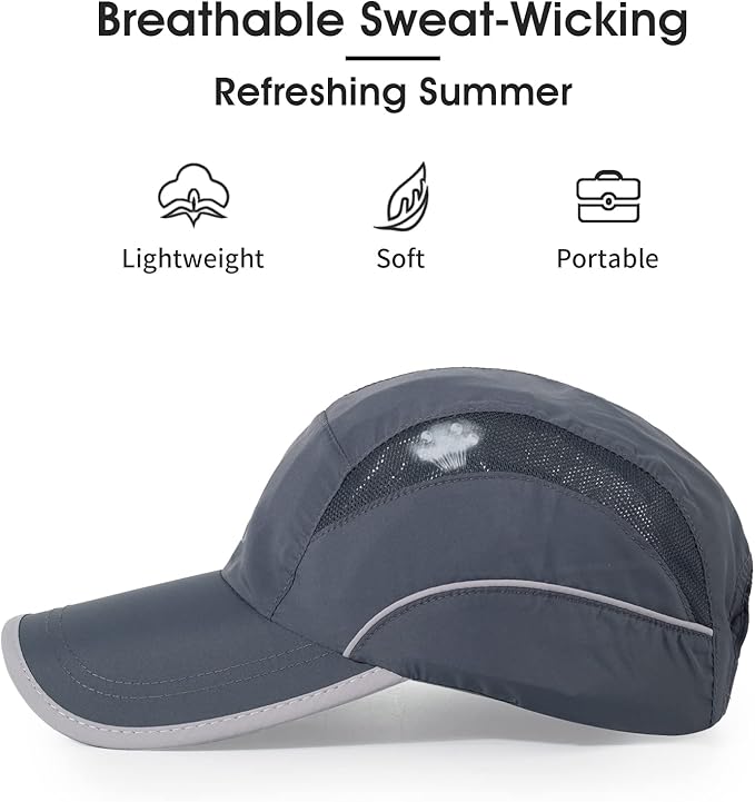 Running Hat Mesh Sports Cap Lightweight Quick Drying Runner Cap for Men Women
