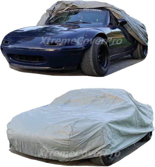All Weather Waterproof car Cover Good for rain Snow uv Protection dust Small Coupe TT Z3 del Sol S2000 MX-5 Miata SLK Solstice MR2 MRS Gray
