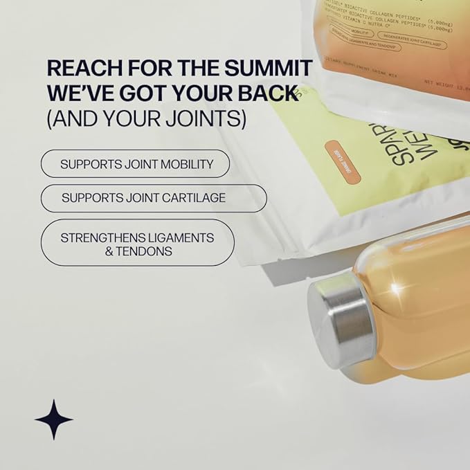 Sparkle Wellness Joint Boost (Orange) [30-Serves] | Collagen Powder Supplement with FORTIGEL & TENDOFORTE Collagen Peptides & Calcium Ascorbate Vitamin C | Supports Joint Mobility