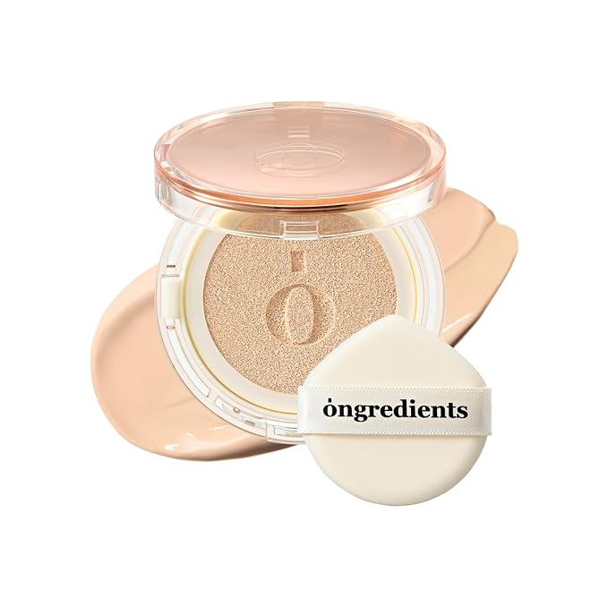 Skin Barrier Glow Cover Cushion, All-day Coverage, Glow Finish, Lightweight, Skincare-Like Texture, Non-cakey Makeup, Korean Cushion Foundation (#21C Pure, 0.15 oz)