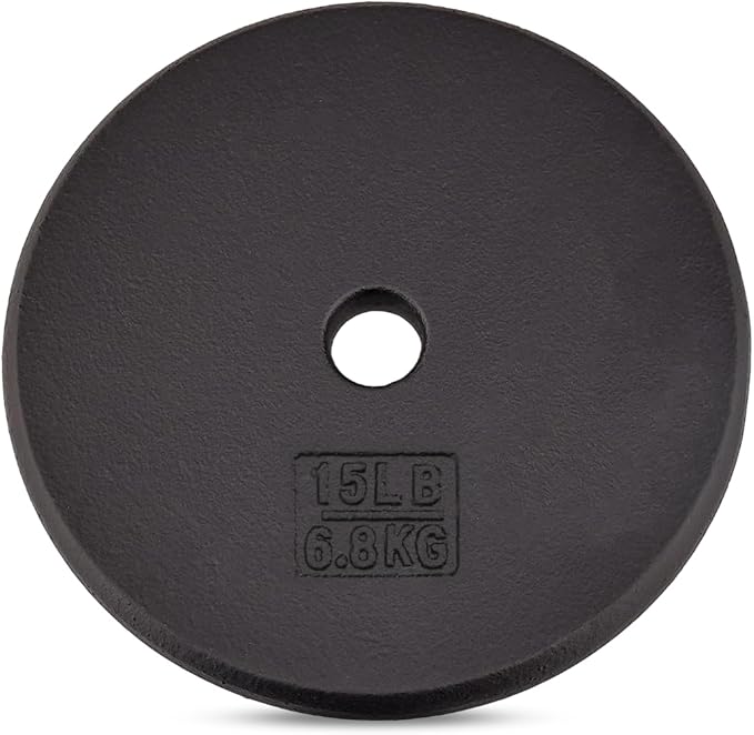 Yes4All Standard 1" Cast Iron Weight Plate - Ideal for Strength Training - Multiple Weight: 5LB to 25LB (Single & Set of 4)
