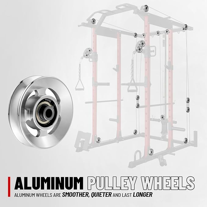 Mikolo Power Cage, Power Rack with Cable Crossover System, 1500LBS Squat Rack with LAT Pull Down System, Workout Cage with Pulley System for Fitness Home Gym