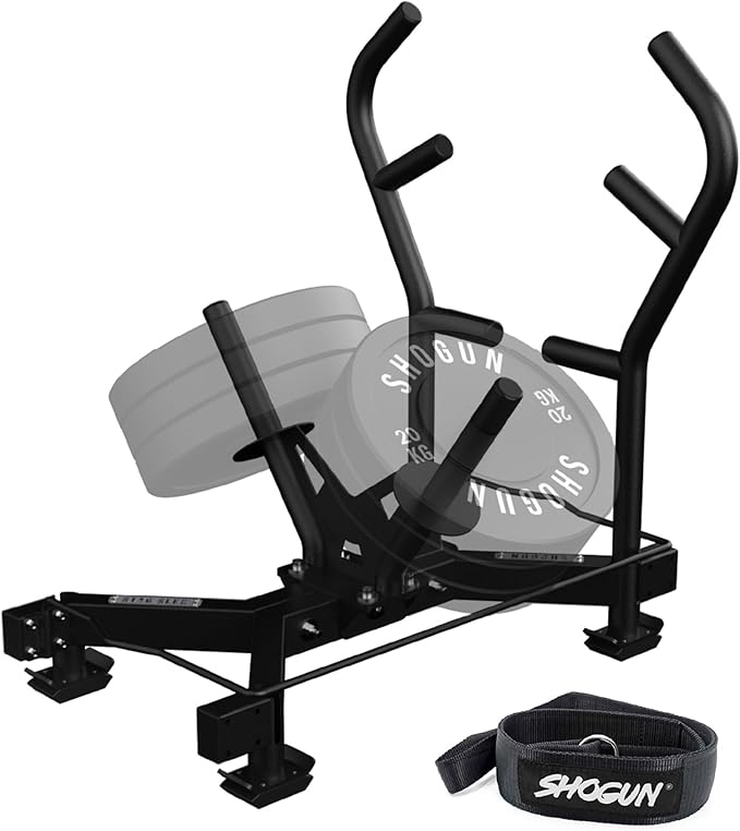 Shogun Stag Push Pull Sled – Full-Size Weighted Power Sled for Strength & Speed Training – Heavy Duty Gym Fitness with UHMW Skis & Dual Handles – Weighted for Grass, Turf & Concrete