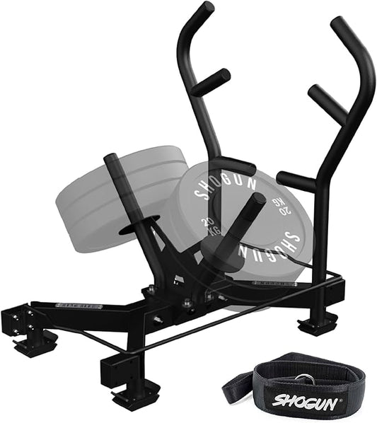Shogun Stag Push Pull Sled – Full-Size Weighted Power Sled for Strength & Speed Training – Heavy Duty Gym Fitness with UHMW Skis & Dual Handles – Weighted for Grass, Turf & Concrete