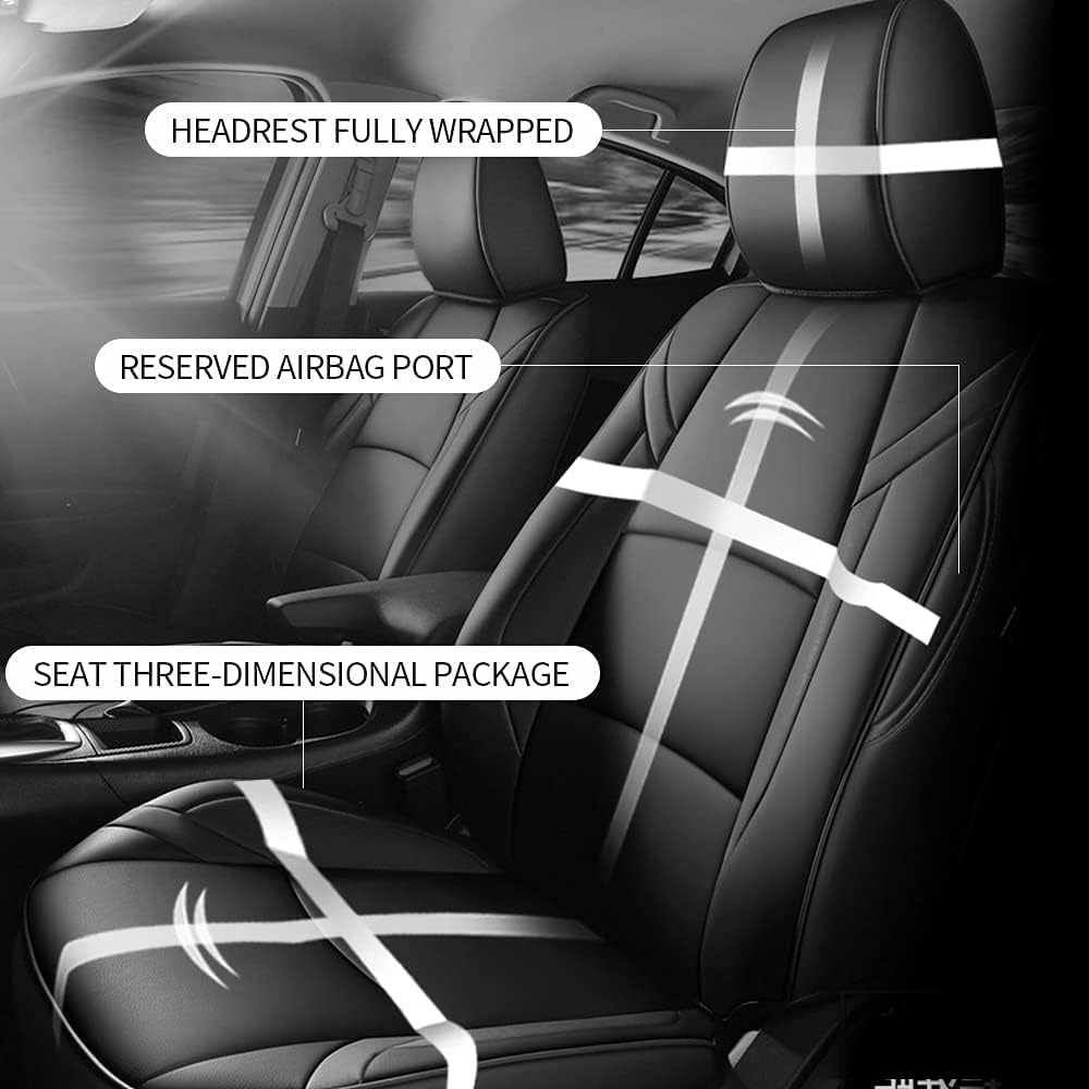 Car Seat Covers Fit for Mazda 3 2014 2015 2016 2017 2018 - Full Set Black Customized Seat Covers