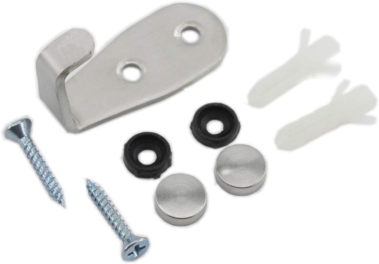 Stainless Steel Coat Hooks - Heavy Duty Metal Hangers for Hanging Towels, Keys, Hats - Kitchen & Bathroom Wall Mounted Hooks - Indoor & Outdoor - 8 Pack with Screws