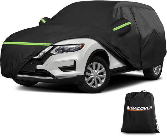 SUV for Nissan Rogue Full Car Cover Waterproof All Weather, Outdoor Car Covers with Zipper and Soft Cotton Lining Windproof Heavy Duty Protection Compatible with 2008-2025 Nissan Rogue SUV