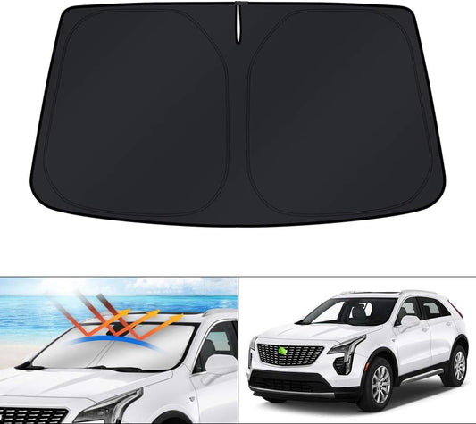 KUST Windshield Sun Shade for 2019-2025 Cadillac XT4 Accessories Window Sun Visor Protector Foldable Blocks UV Rays Keep Your Car Cool