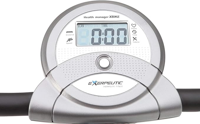 Exerpeutic Foldable Exercise Bike, 8 levels of Resistance Stationary Bicycle with Airsoft Seat, LCD Display to Track Distance, Calories, Time and Speed