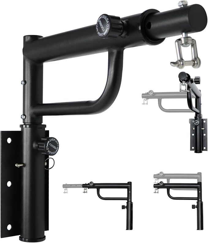 Heavy Bag Hanger Wall Mount Punching Boxing Bag Bracket -Round Tube,Heavy Duty Adjustable Length & Height for Boxing, Taekwondo, Muay Thai Bags,for Home Gym Installation