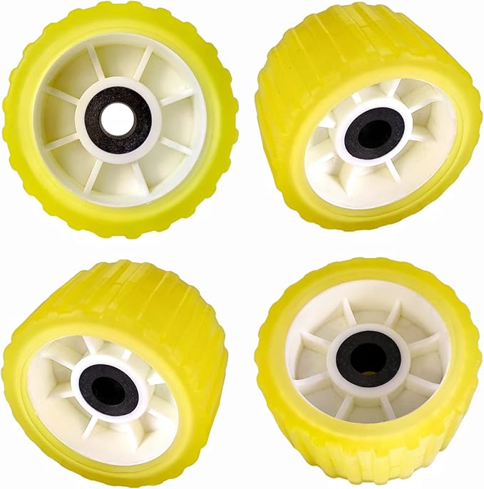 4 Pcs 5" X 3" Boat Trailer Wobble Rollers Polyurethane Mounting Hole Diameter 3/4"