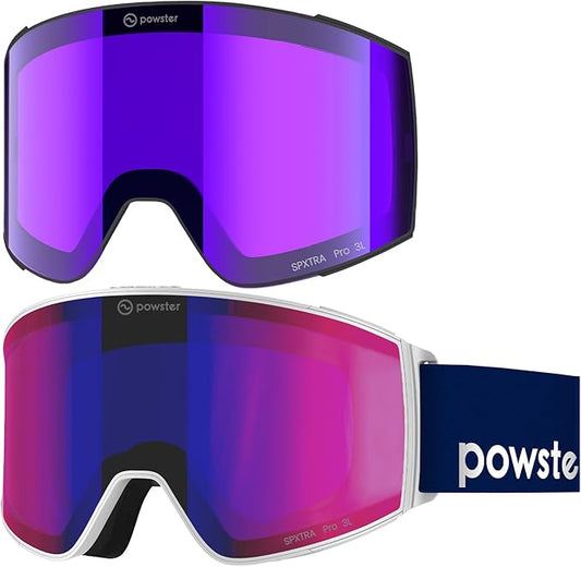 Ski Goggles Snow OTG Snowboard Goggles Magnetic Interchangeable Lens Frameless UV Protection Anti-fog mobile Skating