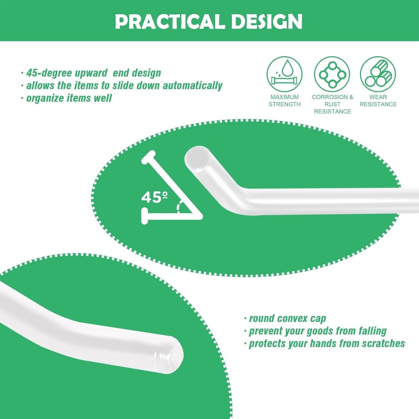 Yuahar Slatwall Hooks 20Pcs 4/6 Inch Slatwall Accessories Heavy Duty Slat Wall Hanging Hooks Panel Display Hooks Pegboard Gridwall Display Hook for Garage Retail Shop (White)