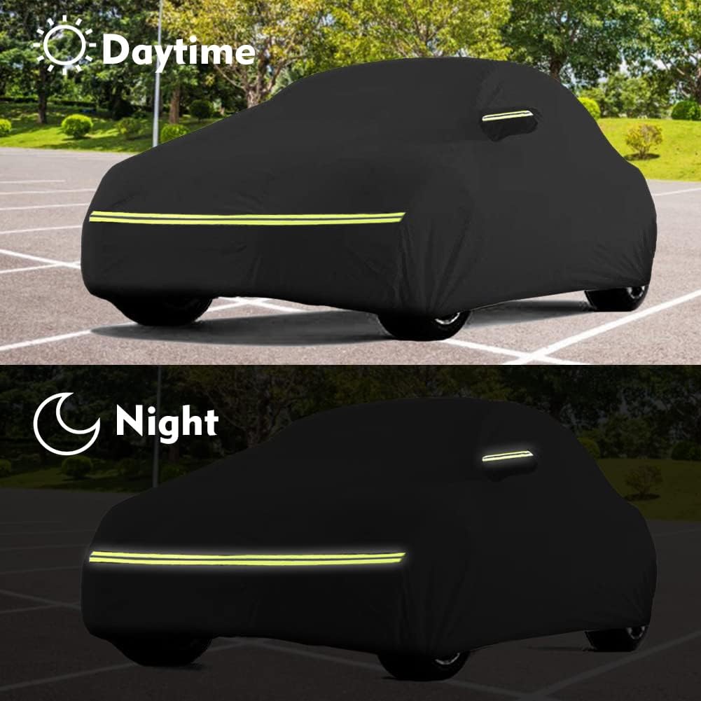 1960-1980 Volkswagen Beetle Sedan 2-Door Saloon Car Cover Waterproof All Weather, with Door Zipper, Windproof Strap, Anti-Theft Lock