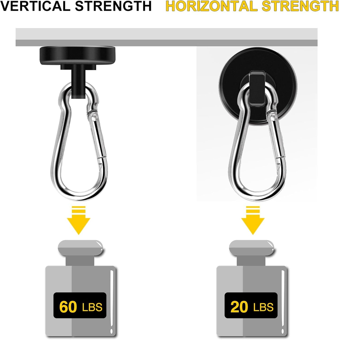 DIYMAG Black Magnetic Hooks,70LBS Strong Heavy Duty Neodymium Magnet Magnetics Hook for Hanging at Home, Office Locker, Workplace, Refrigerator, Cruise Ship or Travel, 15Pack