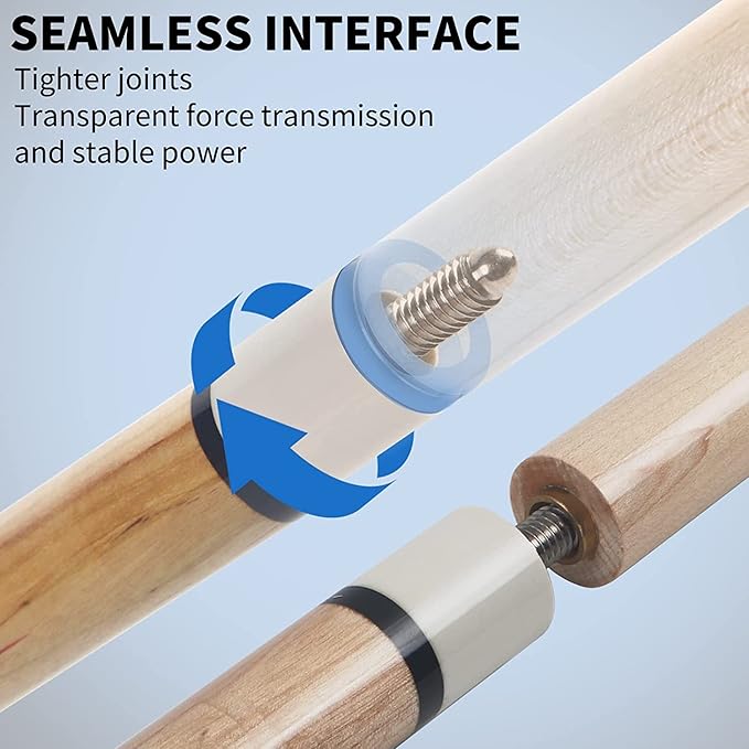 AKLOT Pool Cues,Set of 4 Pool 58" Cue Sticks Canadian Maple Wood Cue Stick for Professional Billiard Players 18 19 20 21 oz