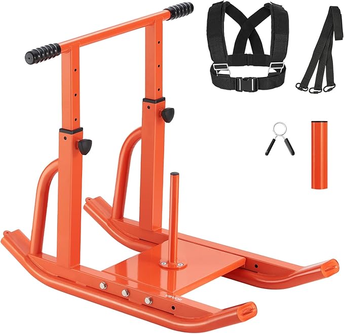 VEVOR Weight Sled, Steel Power Sled, Fitness Training Sleds for Athletic Exercise Speed Improvement, Workout Equipment with Adjustable Height Handle