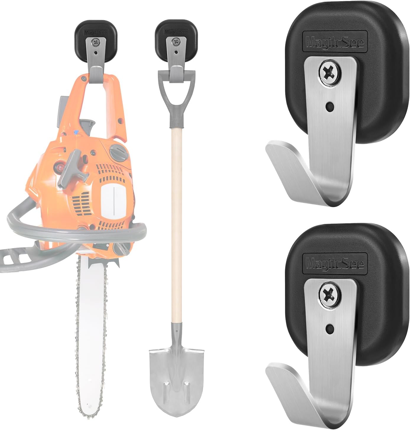 Upgraded Heavy Duty Magnetic Hook, Powerful Magnet Versalite Indoor and Outdoor Tool Towel Brooms Coat Hanger for Cruise Garage RV Workshop Tool Box, Magnet Organize Stainless 304 Hooks, 2 Pack