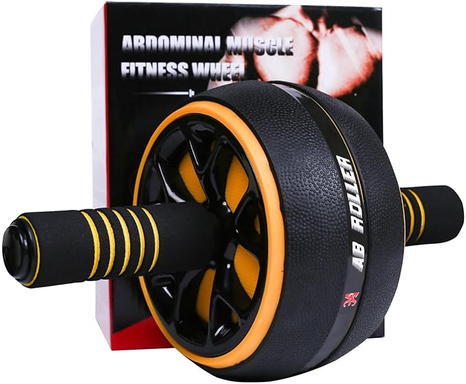 AB Wheel Roller, Exercise Abdominal Wheel Fitness for Gym & Home, Work-out Strength-Training Equipment with Knee Pad