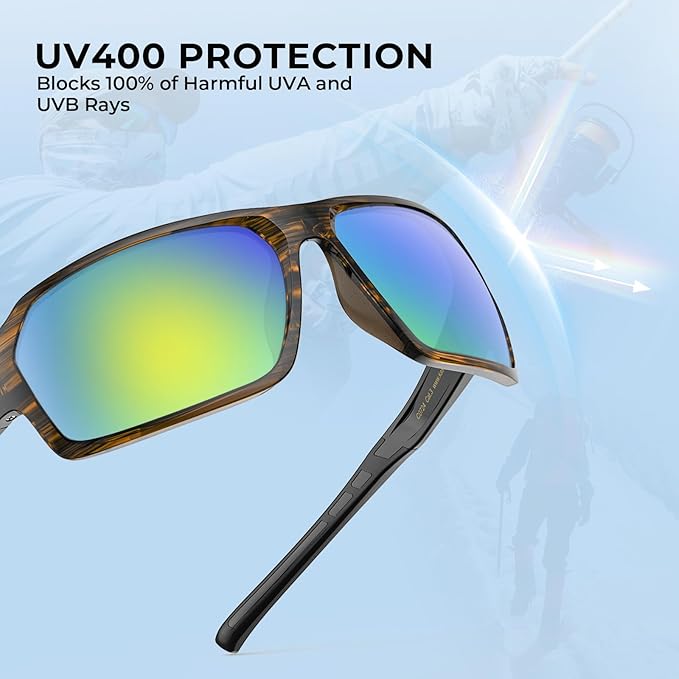 KastKing Chippewa Polarized Fishing Sunglasses, UV400 Protection Full Wrap Frame Sports Cycling Sunglasses, 1.0mm TAC Lenses