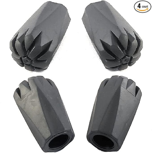 4 Pack of Extra Durable Rubber Replacement Tips (Replacement Feet/Paws/Ferrules/Caps) for Trekking Poles - Fits All Standard Hiking and Nordic Walking Poles