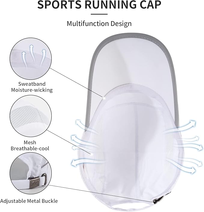 Running Hat Mesh Sports Cap Lightweight Quick Drying Runner Cap for Men Women