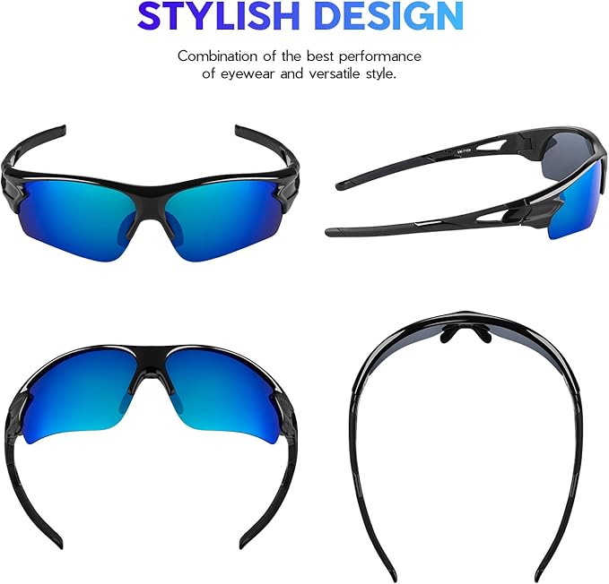 BEACOOL Polarized Sports Sunglasses for Men Women Youth Baseball Fishing Cycling Running Golf Motorcycle Tac Glasses UV400