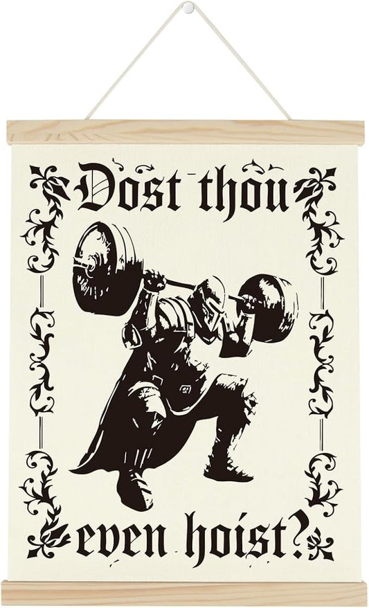 Gym Motivational Posters Funny College Dorm Posters Gifts for Guys Friends Dost Thou Even Hoist Gym Flag Wall Art Decor Sign for Home Gym Bedroom Office