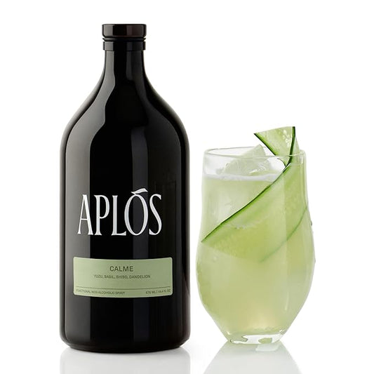 Aplós Calme Non Alcoholic Drink - Botanical Infused Calming Beverage Formulated to Relax and Unwind, Zero Sugar Beverage - 19.4 fl oz - 575ml