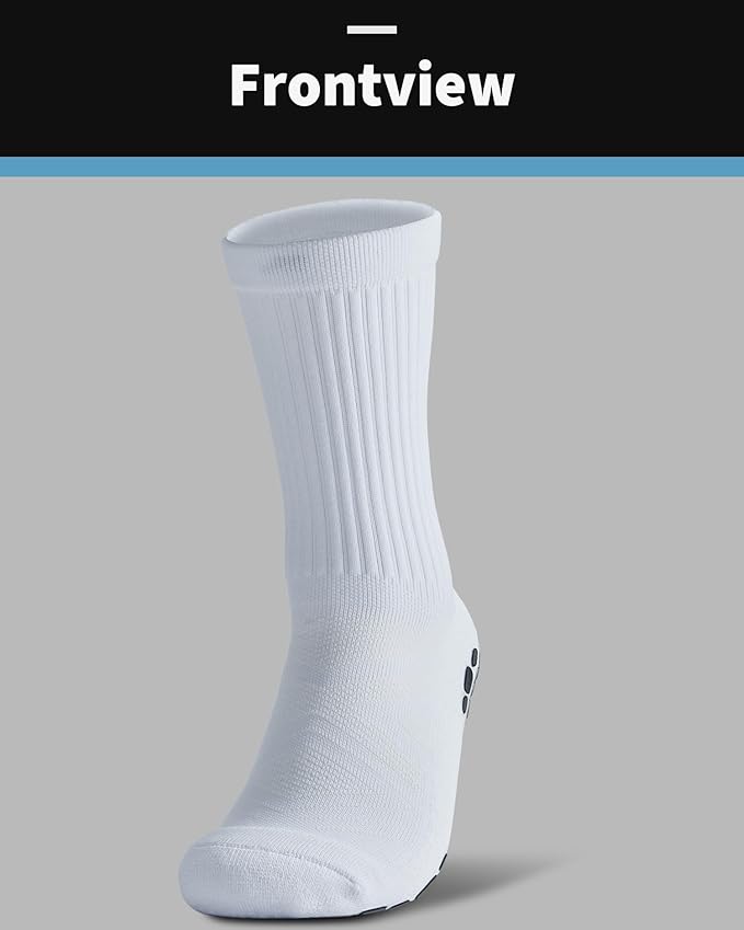 CWVLC Grip Socks Soccer - Cushioned Non-Slip Grippy for Men & Women Athletic - Barre Hospital Sticky Slipper Socks