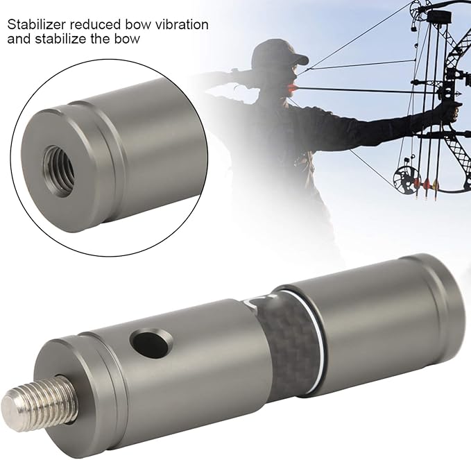 3in Bow Stabilizer Balance Bar Extension Pole Rod, 3K Carbon Fiber Archery Balance Rod Shock Absorb Recurve Bow Stabilizer