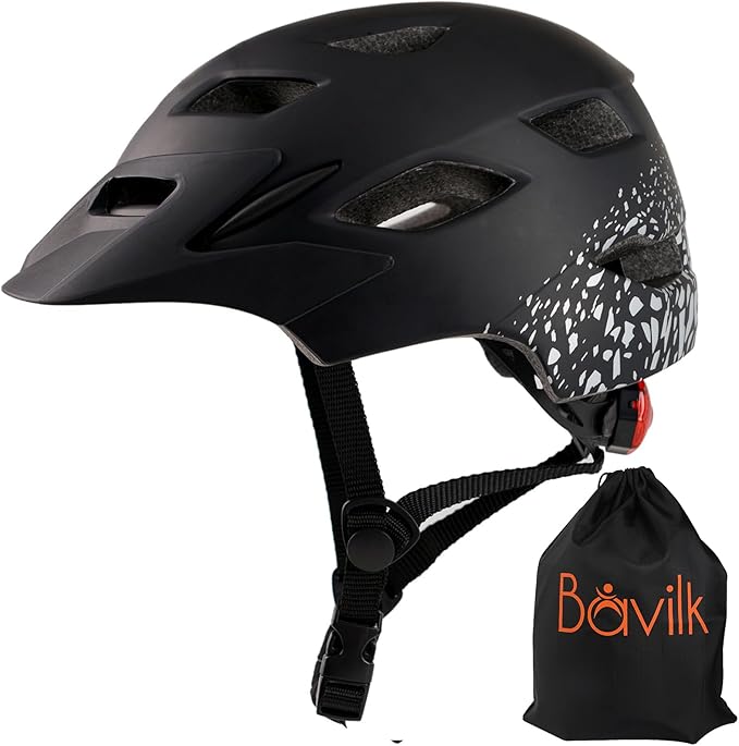 Kids Bike Helmet,Bavilk Kids Boys Girls Bike Helmets with LED Light Detachable Visor Children Youth Teen Multi-Sport for Skating Cycling Scooter Skateboard Adjustable & Lightweight 19.7"-22.4"