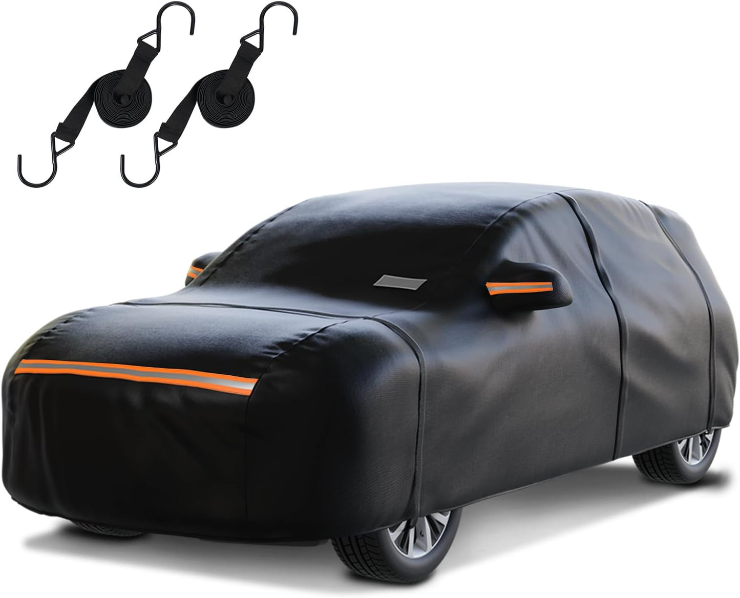SUV Car Cover Waterproof All Weather for Automobiles，Outdoor Heavy Duty Full Exterior Covers with Zipper Door, Rain Sun Snow Dust UV Protection, Windproof Straps & Reflective Strips(Up to 177")