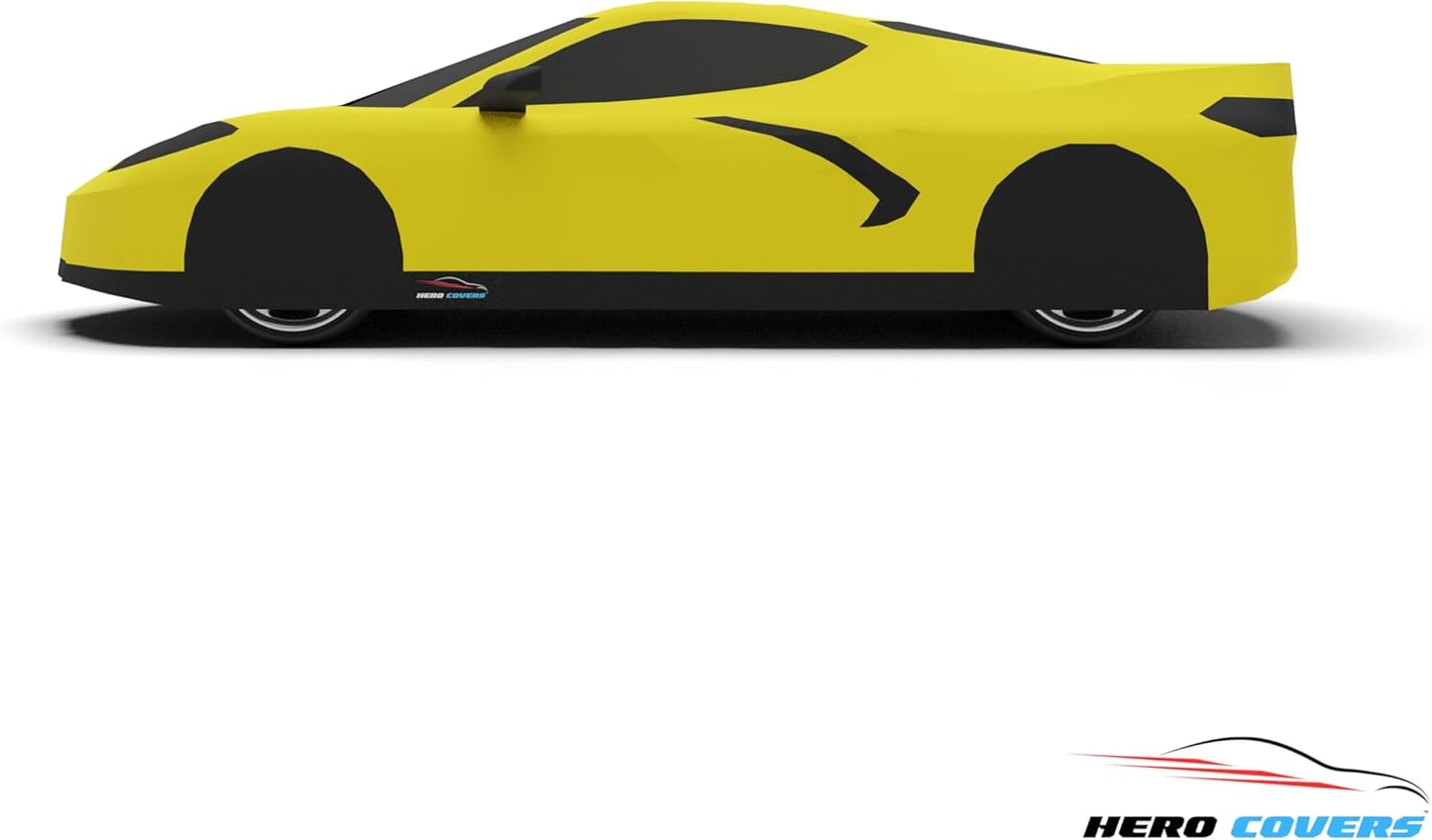 C8 Car Cover Fit for Corvette C8 Indoor and Outdoor Protection (Yellow)