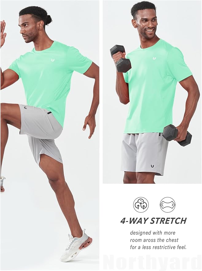 NORTHYARD Mens Athletic Shirts Short Sleeve Gym Workout Running Training Sports Performance T Shirt Basic Tee for Men