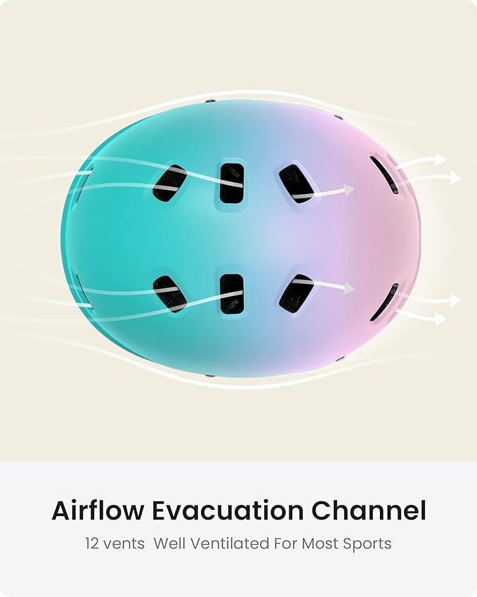 OutdoorMaster Skateboard Cycling Helmet - Two Removable Liners Ventilation Multi-Sport Scooter Roller Skate Inline Skating Rollerblading for Kids, Youth & Adults