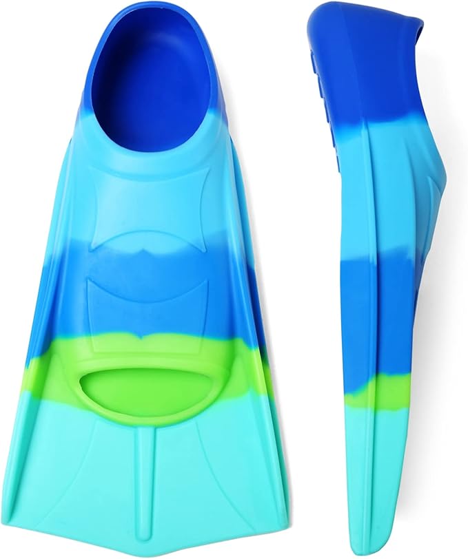 Kids Swim Fins,Short Kids Fins Youth Swimming Flippers for Lap Swimming Training for Children Girls Boys Beginners