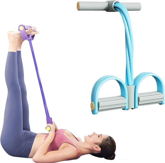 2025 Upgrade Multifunction Tension Rope or Exercise Sit Up Exercise Equipment,Pedal Ankle Puller,Bands-6 Tube Pedal Ankle Puller for Women Men