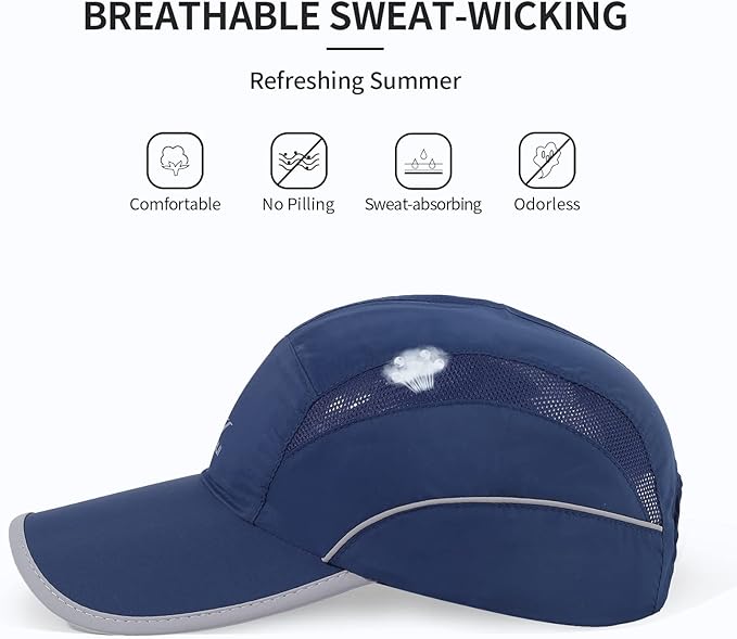 Running Hat Mesh Sports Cap Lightweight Quick Drying Runner Cap for Men Women