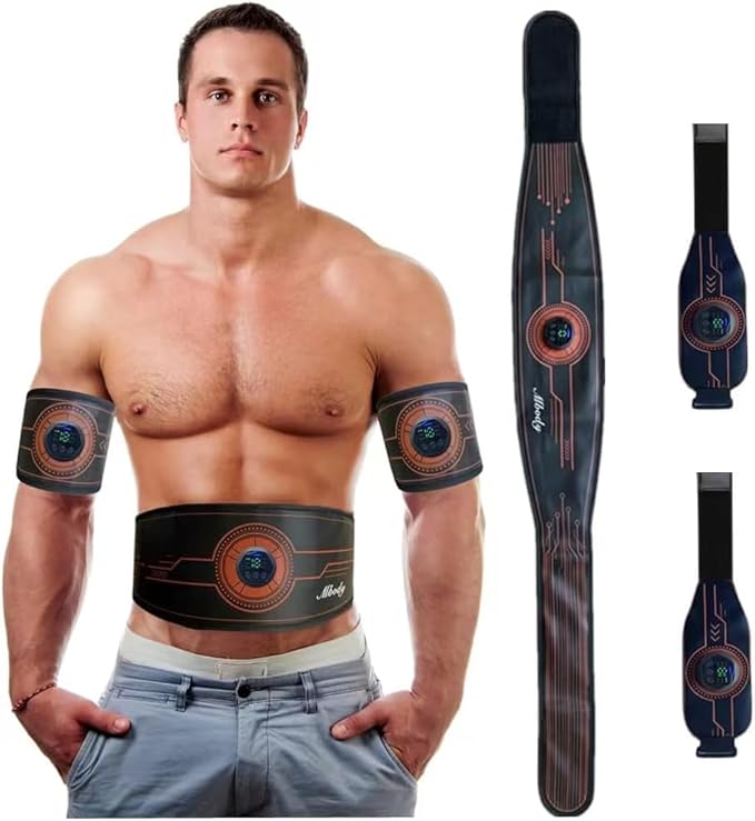 Abs Stimulator Muscle Training Fitness Workout Equipment Ab Core Toner Belt for Abdominal/Arm/Leg Full Set Fit 23''-60'' man and woman