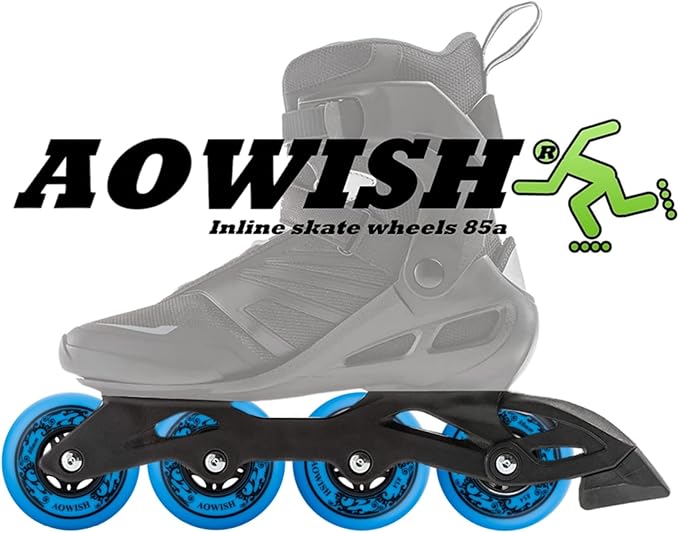 8-Pack Inline Skate Replacement Wheels 85A Outdoor Asphalt Formula Roller Blades Wheels Indoor Roller Blades Wheels with Bearings ABEC-9 & Floating Spacers